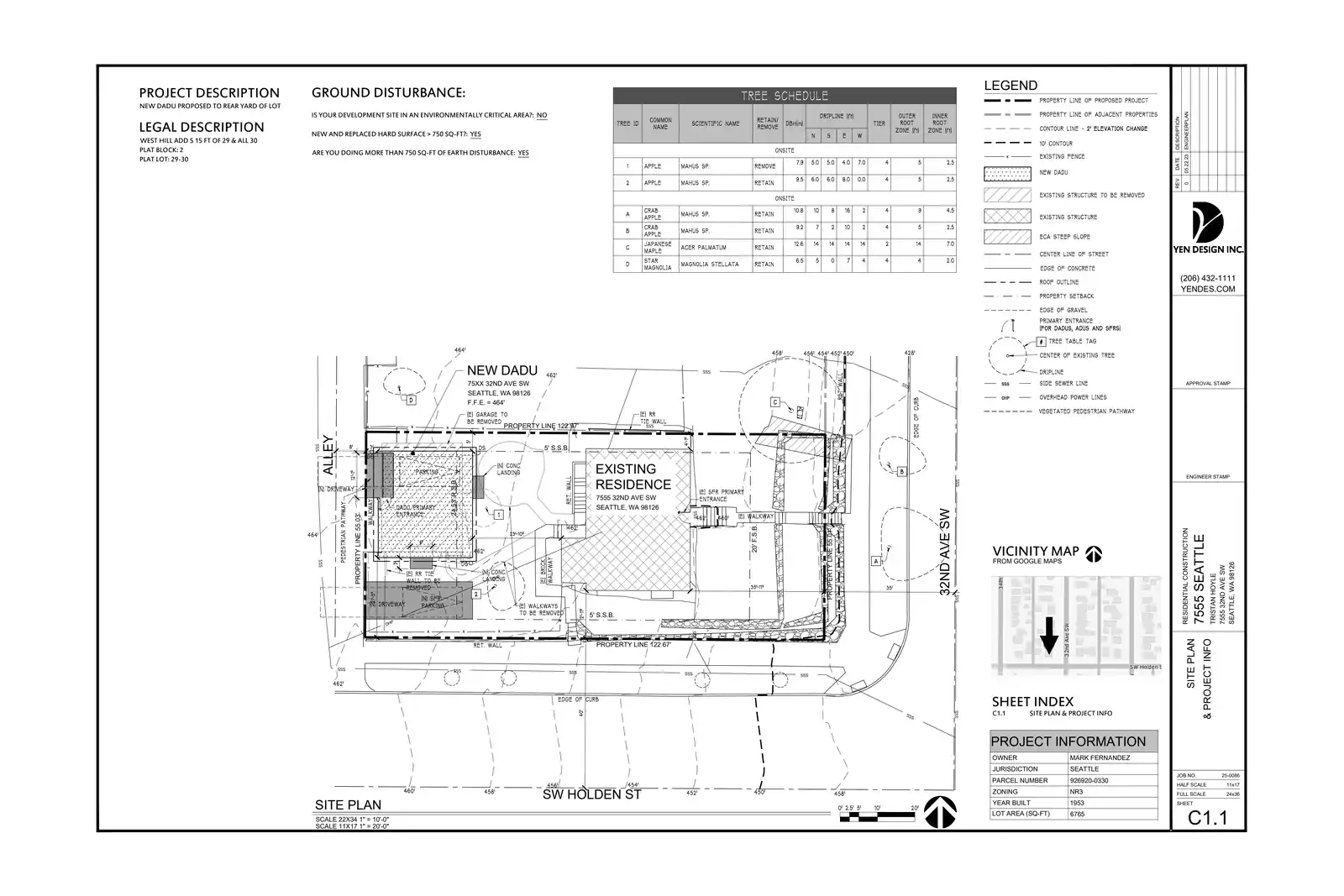 Site plan for 3308 SW Holden St