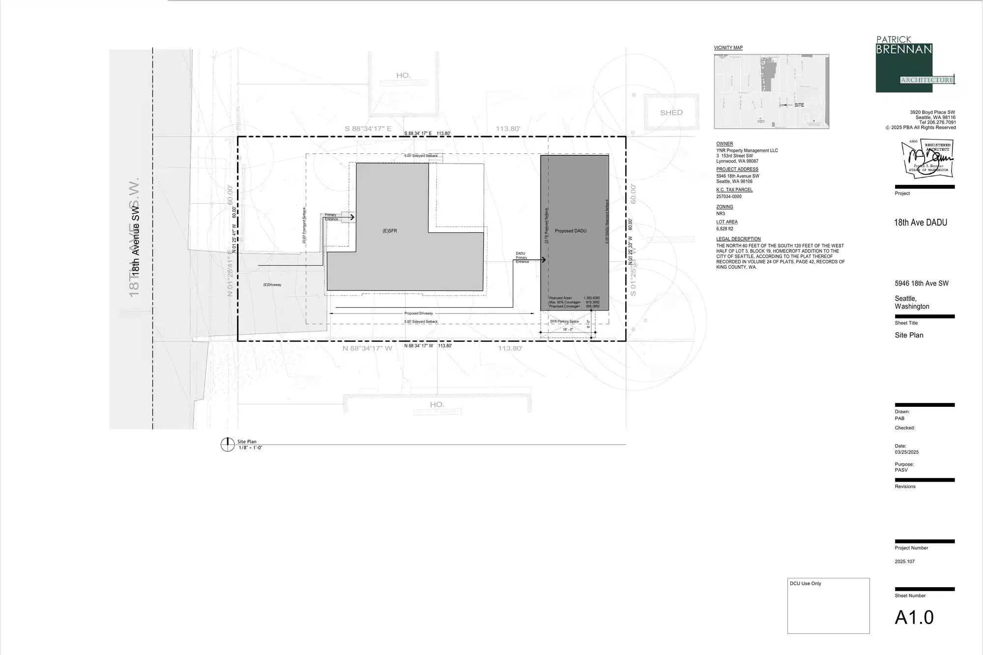 Site plan for 5948 18th Ave SW