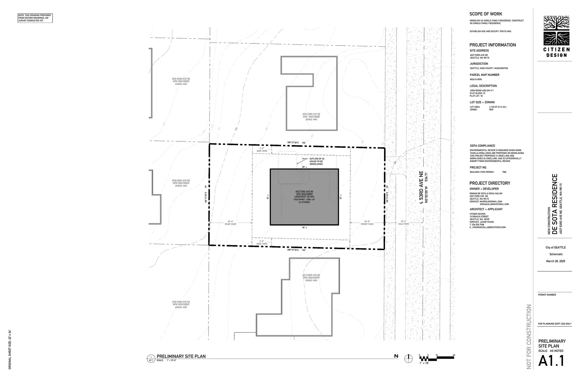 Site plan for 6527 53rd Ave NE