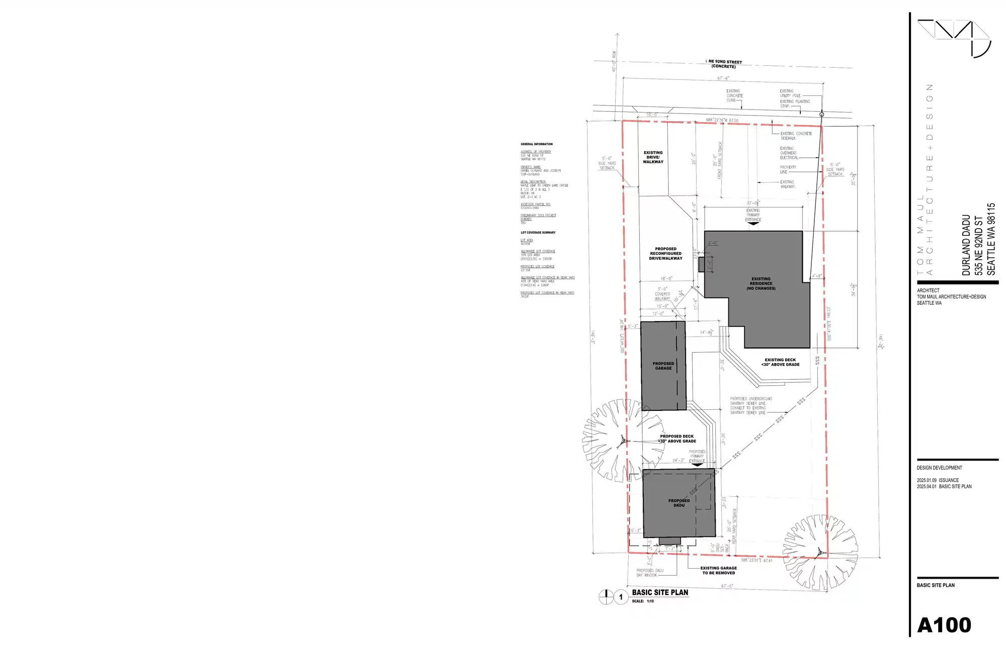 Site plan for 533 NE 92nd St