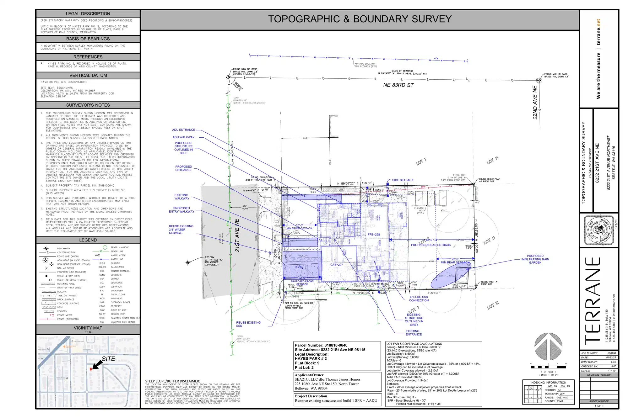 Site plan for 8232 21st Ave NE