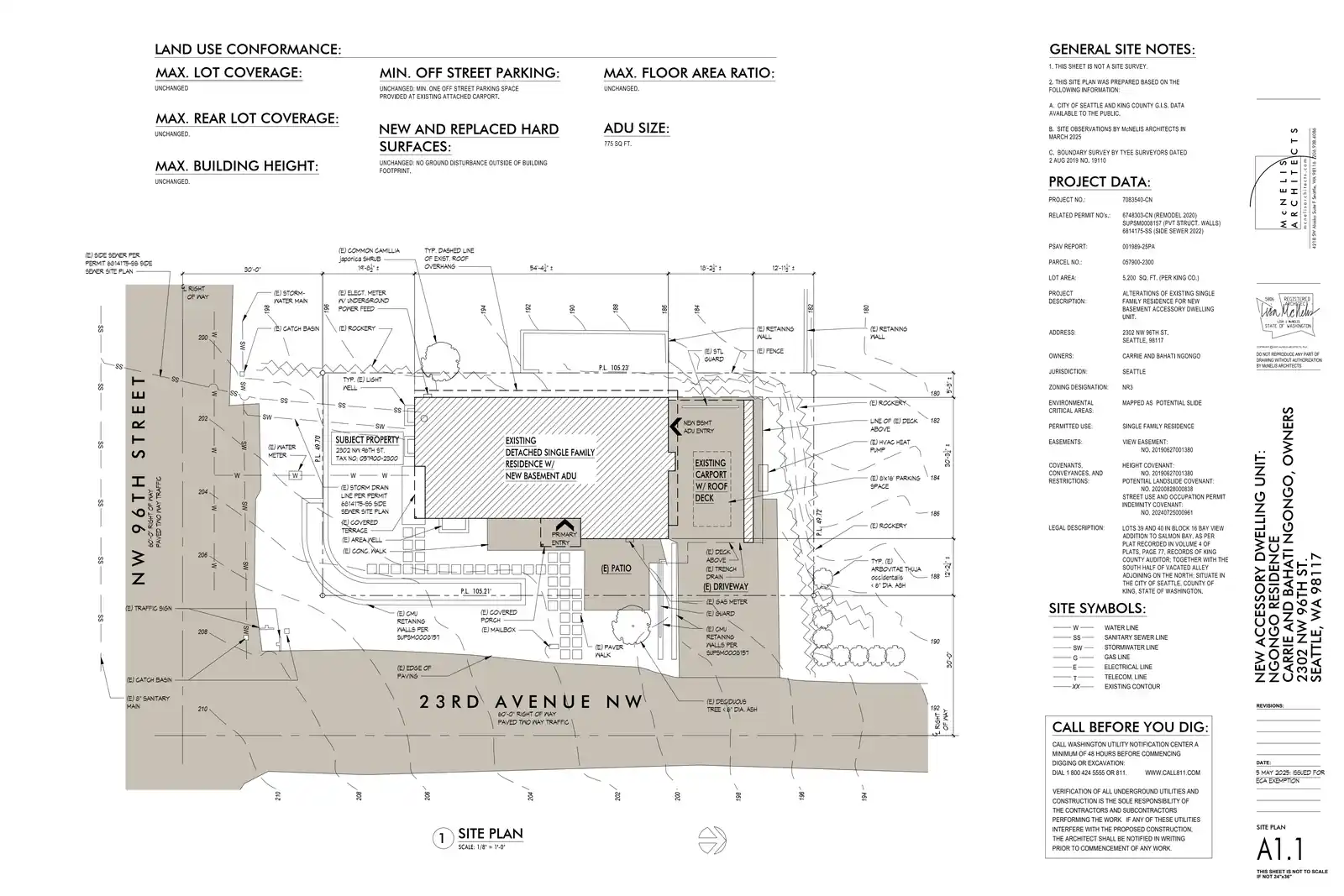 Site plan for 2302 NW 96th St