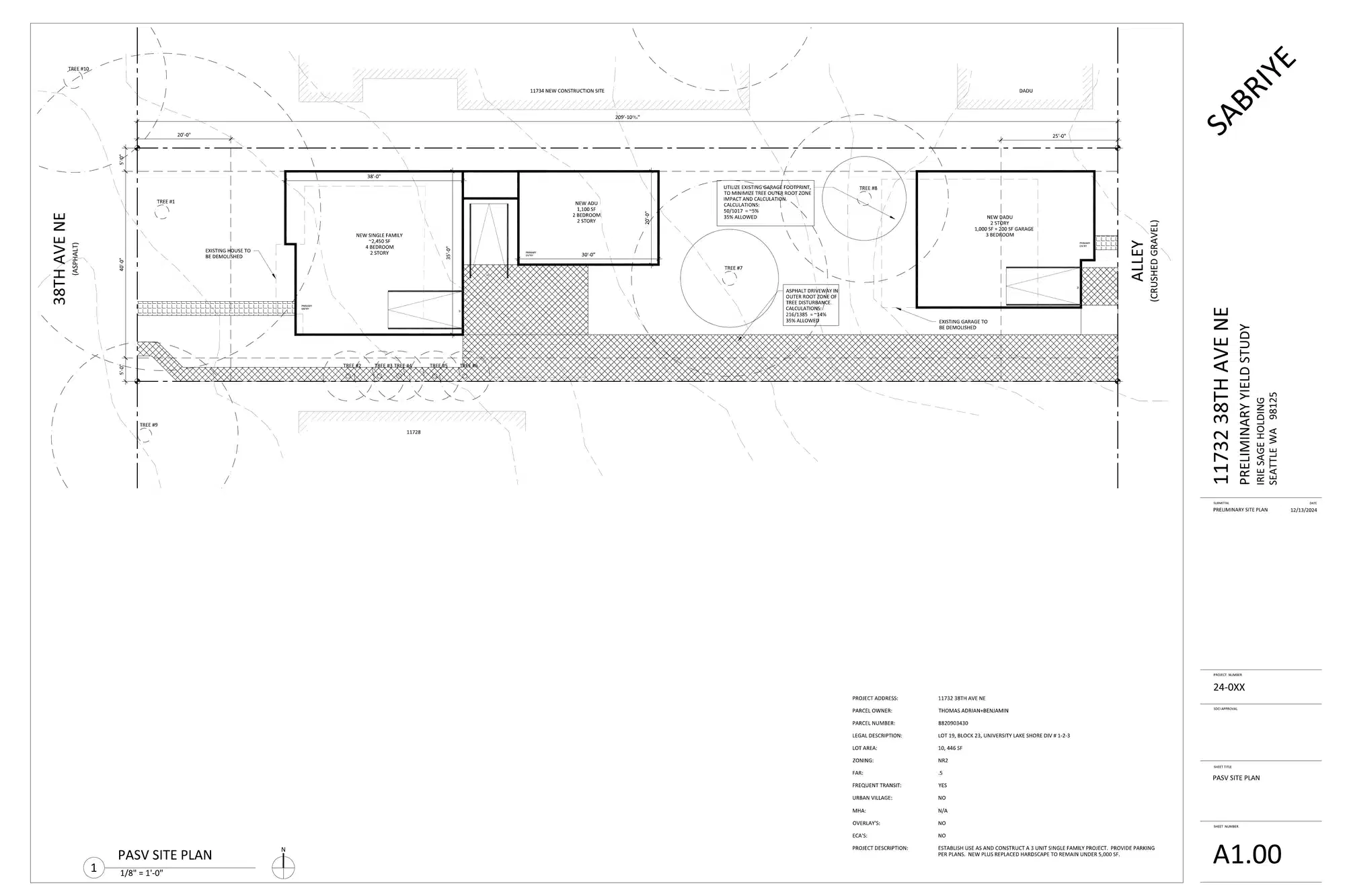 Site plan for 11732 C 38th Ave NE
