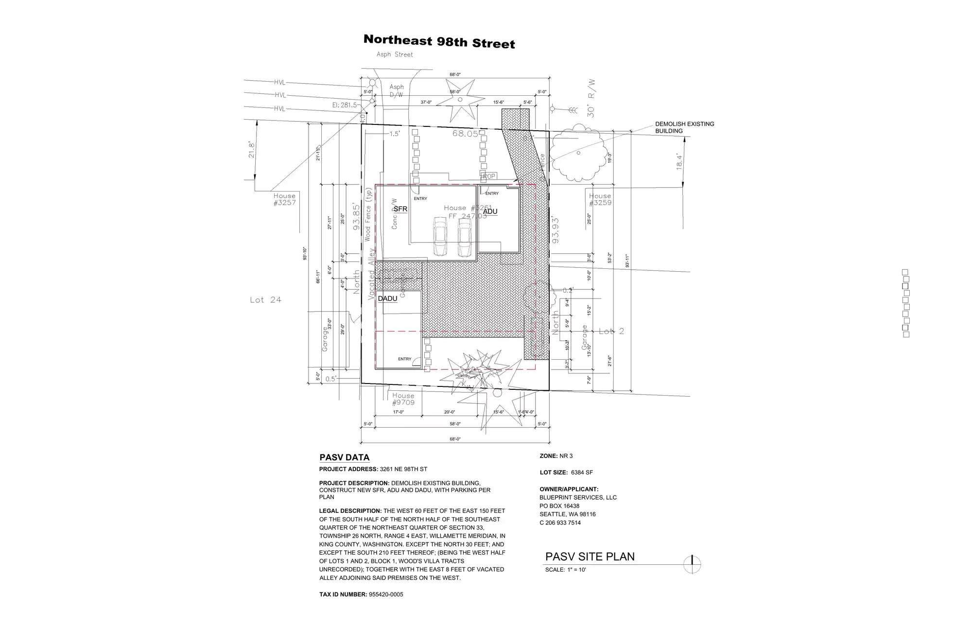 Site plan for 3261 C NE 98th St