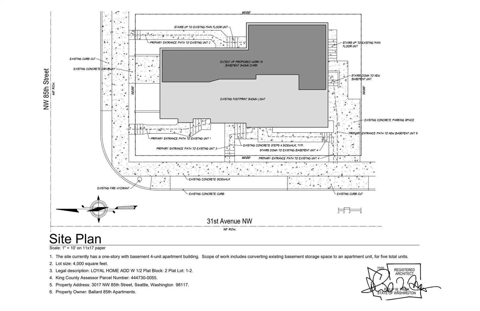 Site plan for 3017 NW 85th St