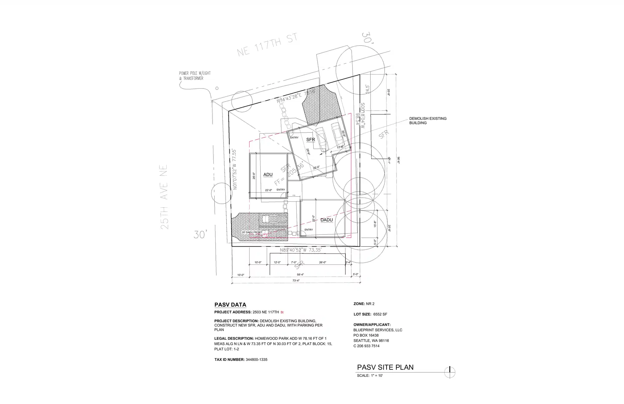 Site plan for 11554 25th Ave NE