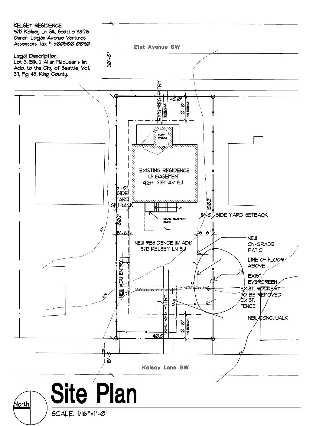 Site plan for 9212 Kelsey Ln SW