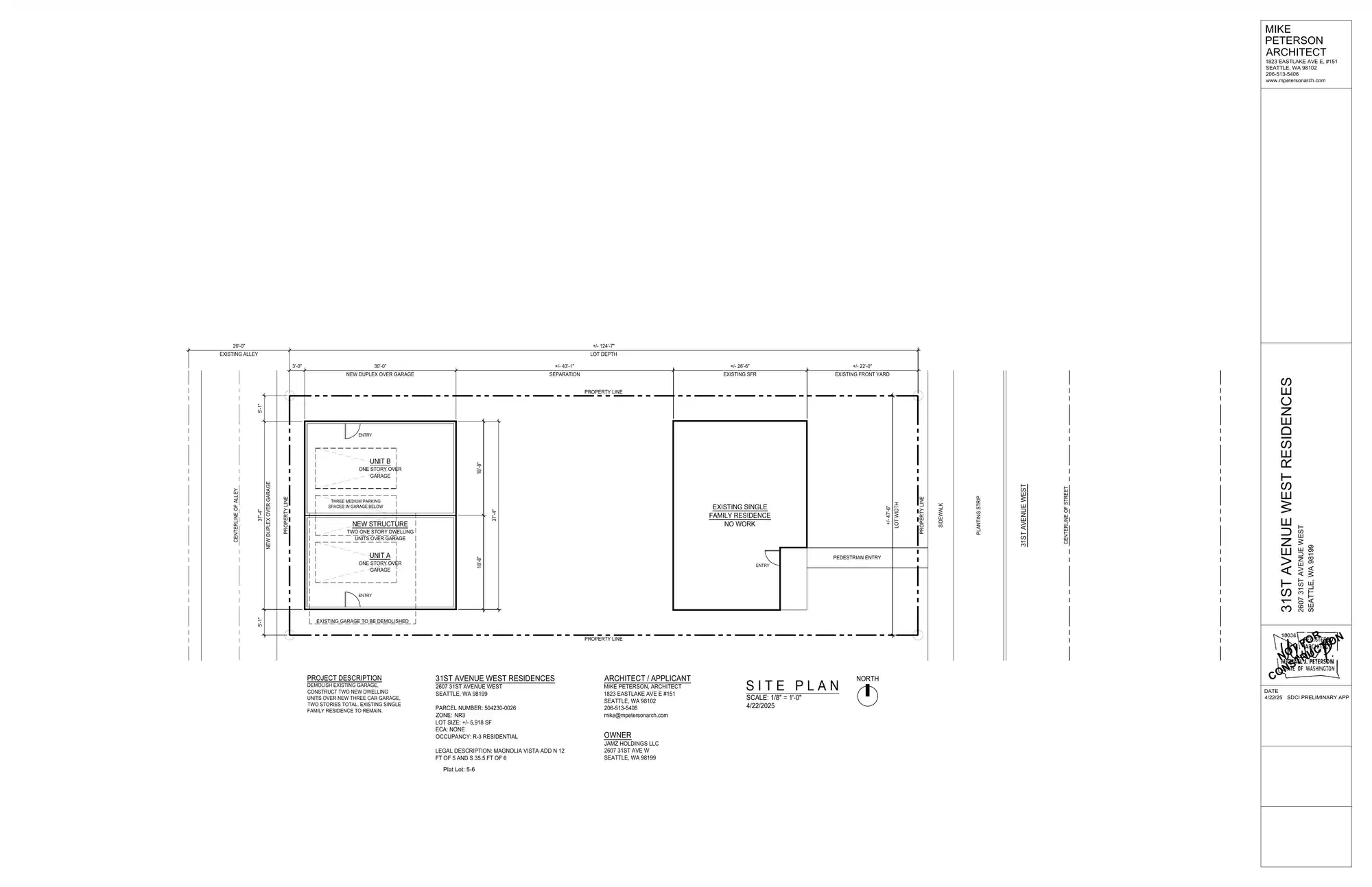 Site plan for 2609 31st Ave W
