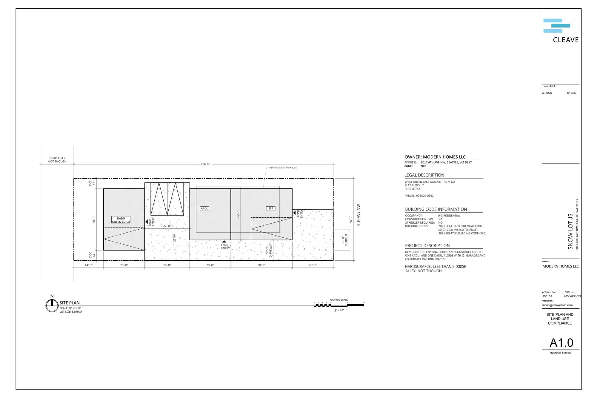 Site plan for 9015 4th Ave NW
