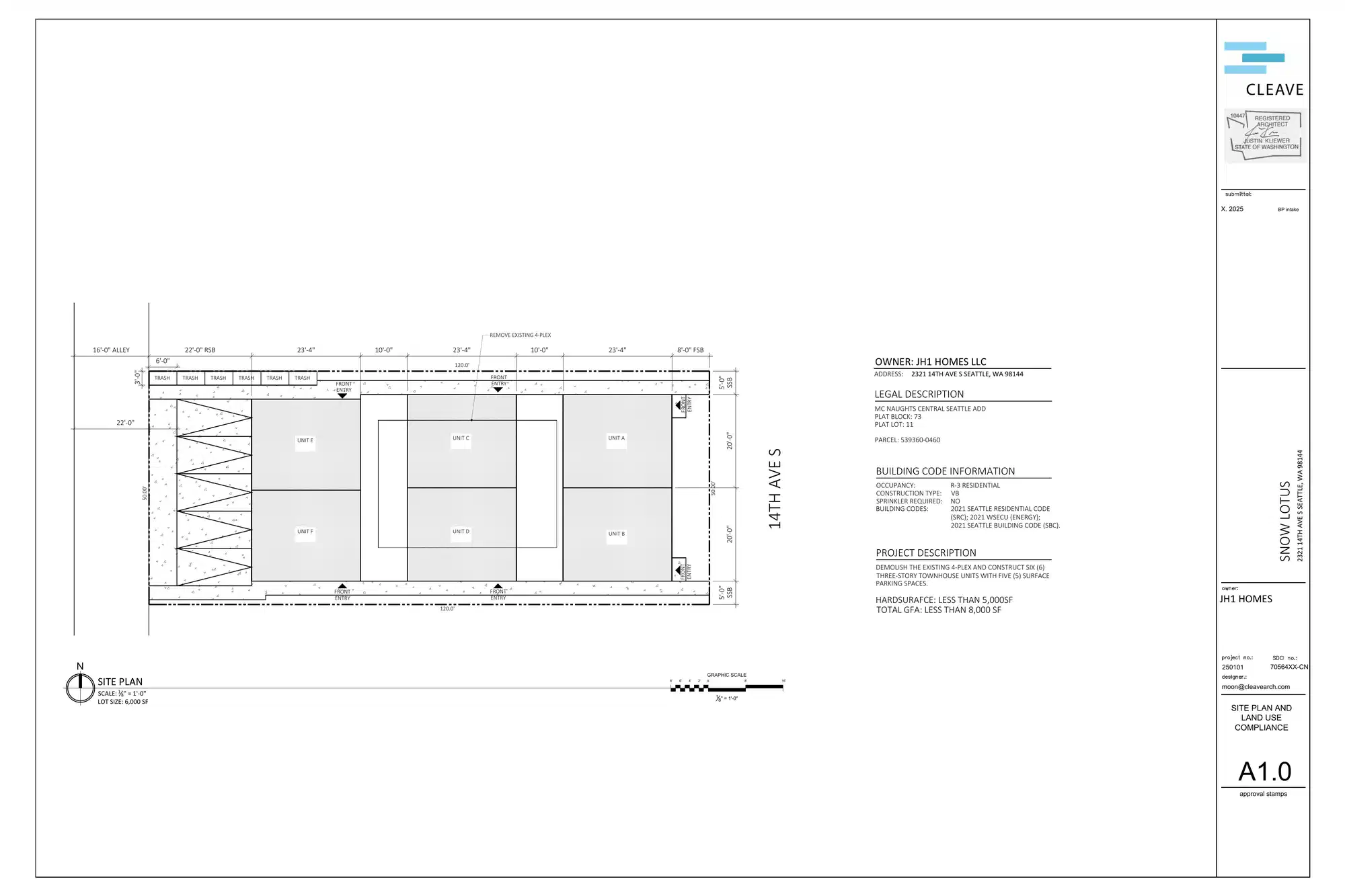 Site plan for 2323 14th Ave S