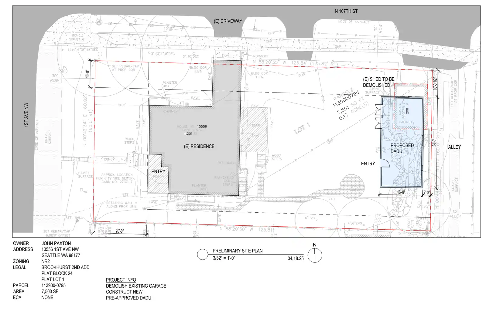 Site plan for 107 N 107th St