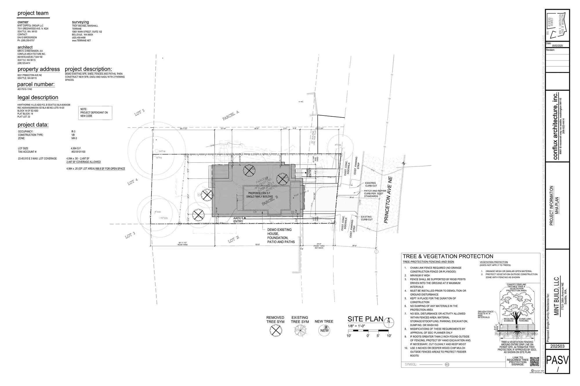 Site plan for 6021 Princeton Ave NE