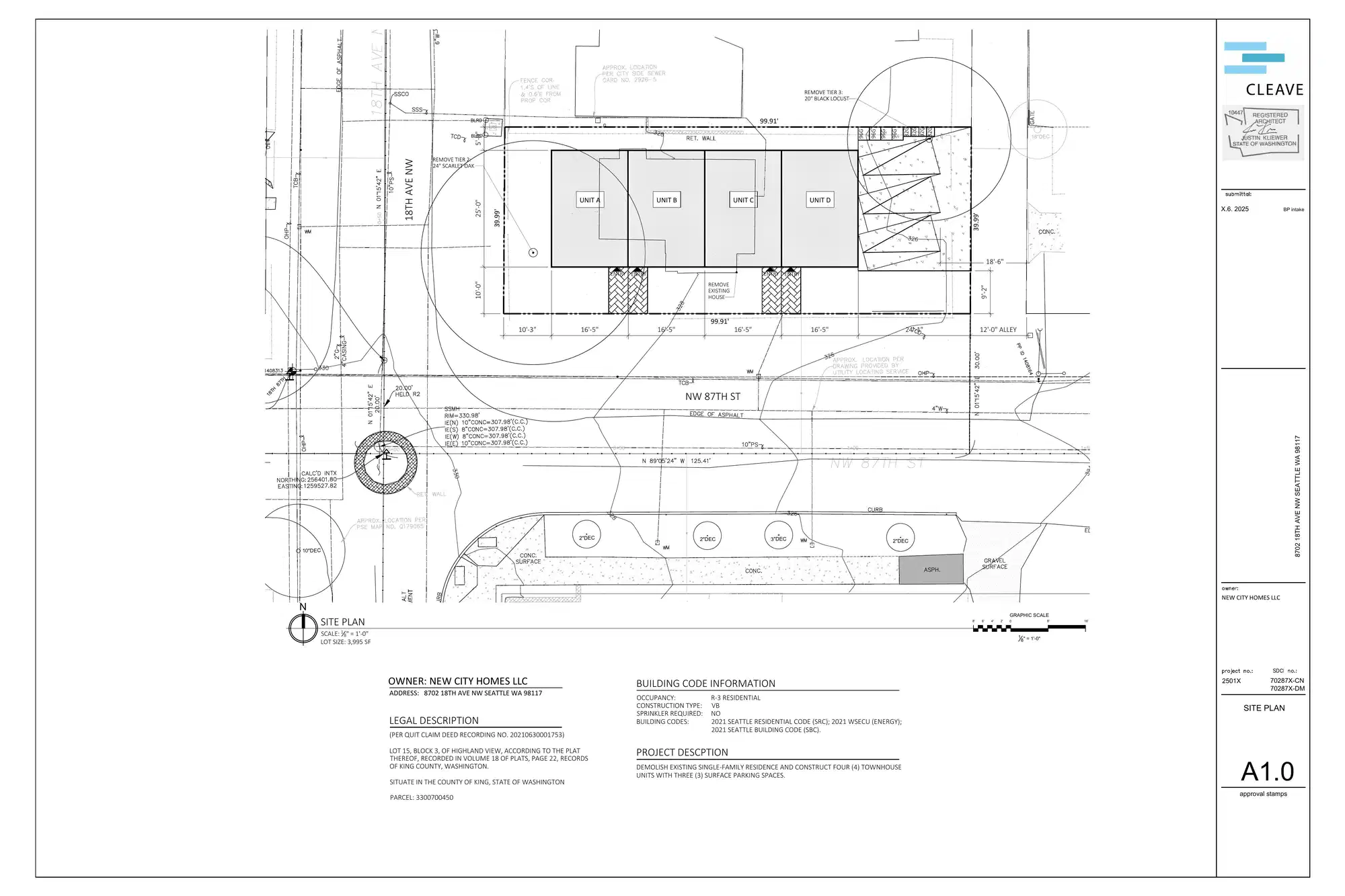 Site plan for 1790 NW 87th St