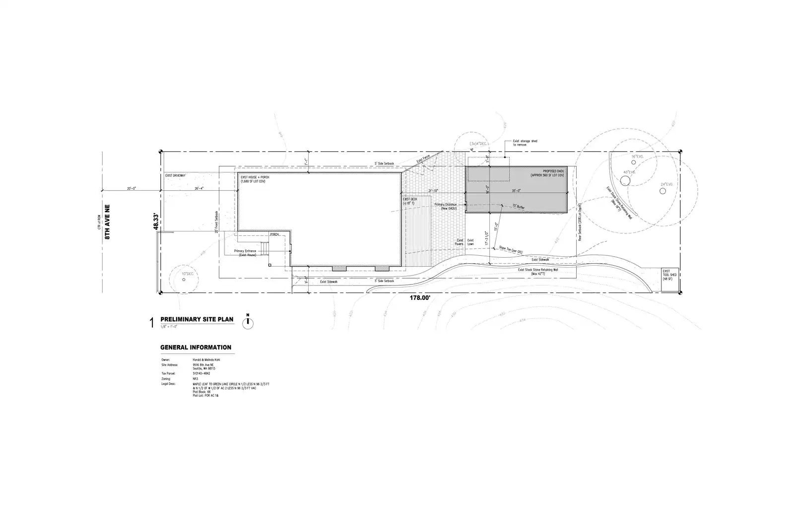 Site plan for 9518 8th Ave NE