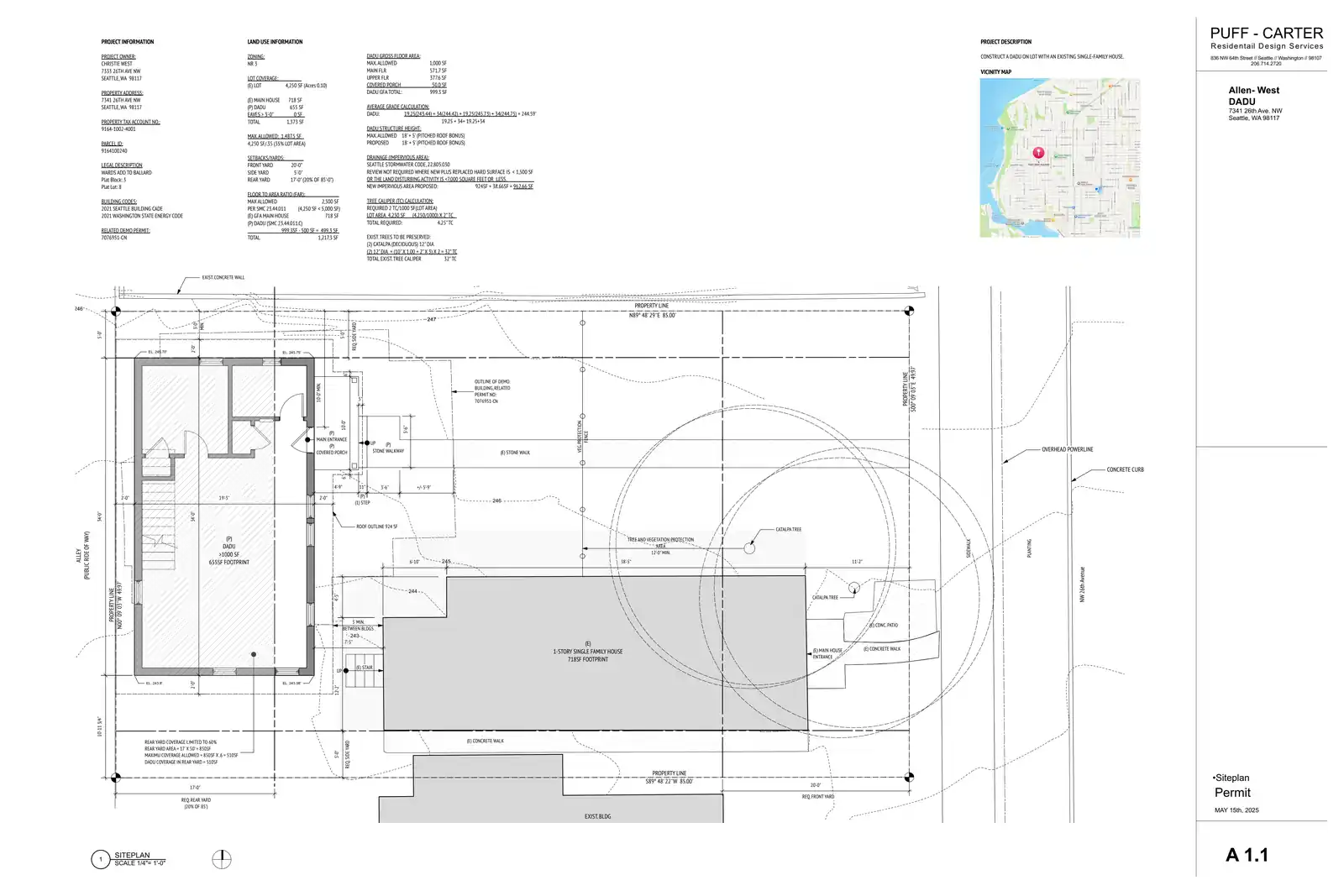 Site plan for 7341 26th Ave NW