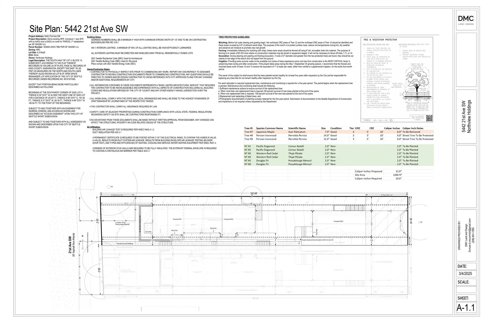 Site plan for 5442 21st Ave SW