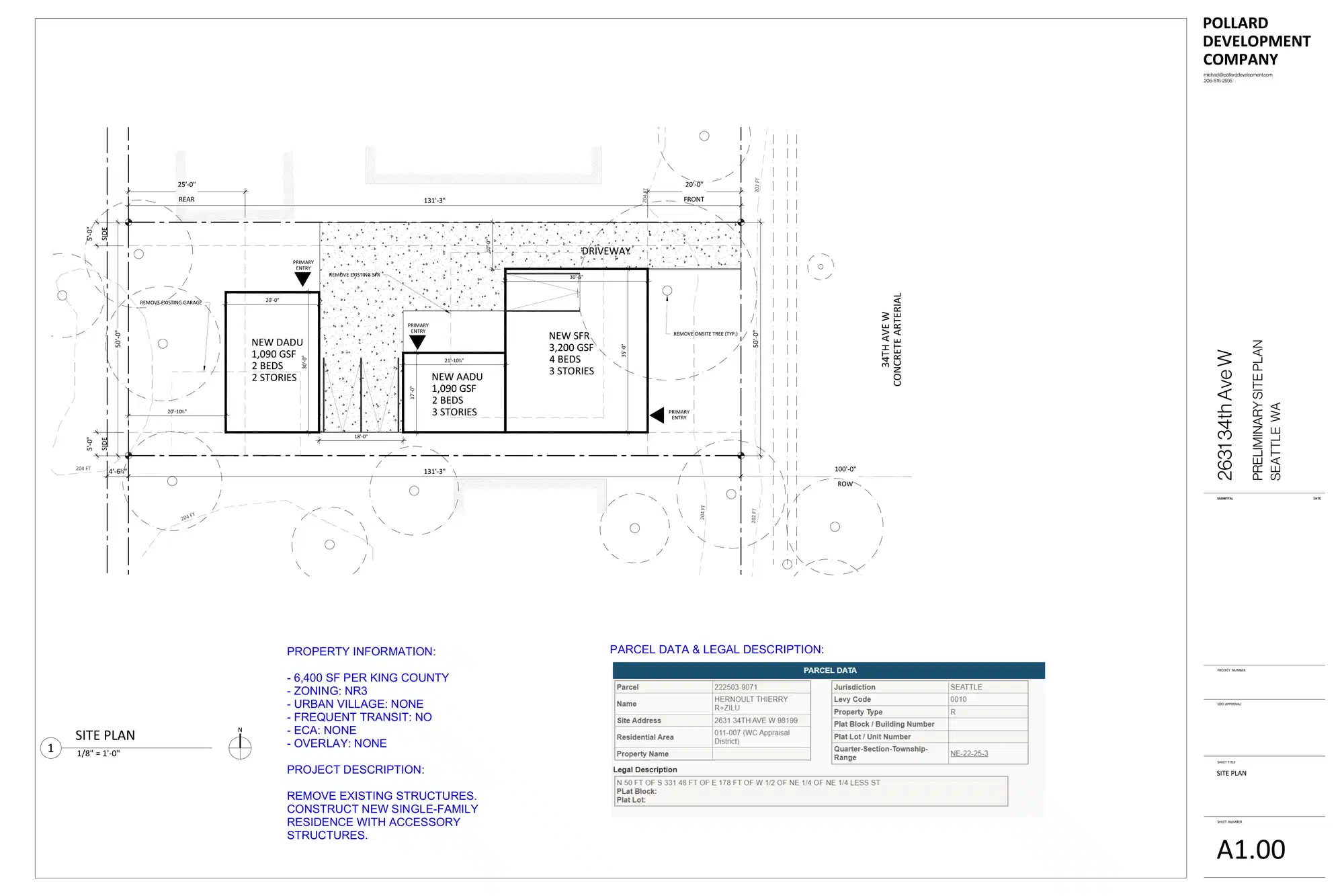 Site plan for 2629 34th Ave W