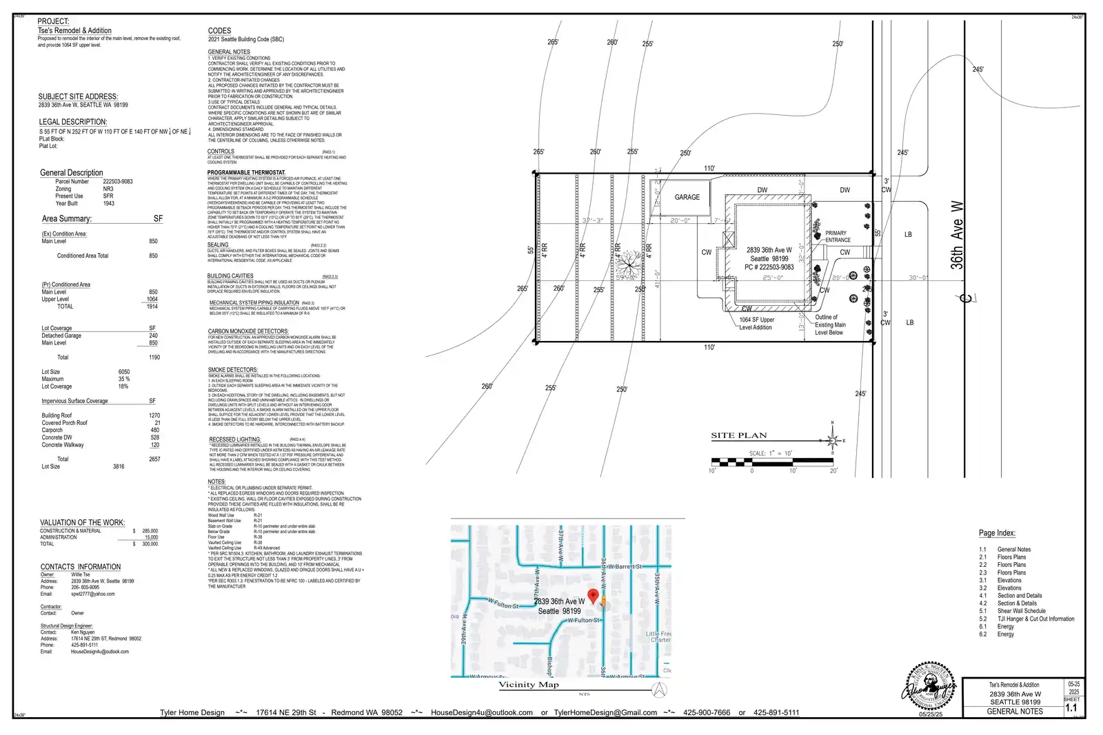 Site plan for 2839 36th Ave W