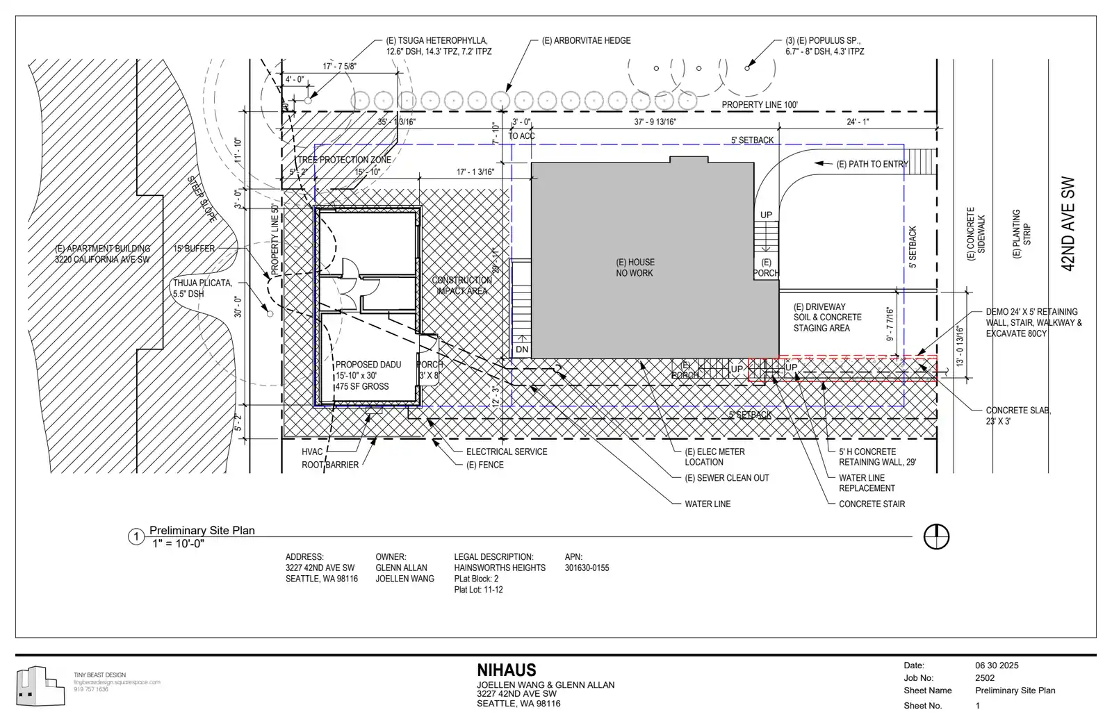 Site plan for 3229 42nd Ave SW