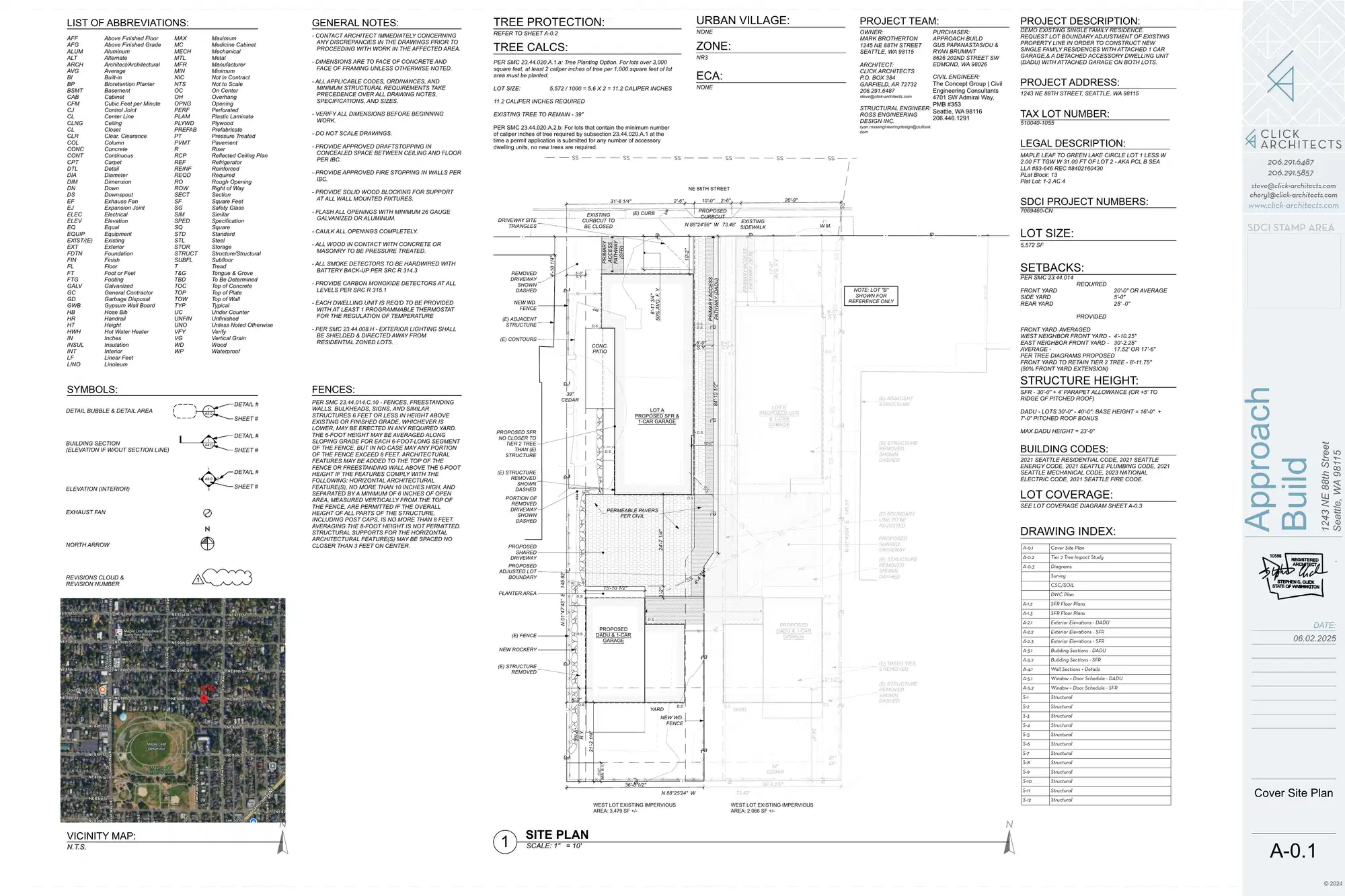 Site plan for 1243 B NE 88th St
