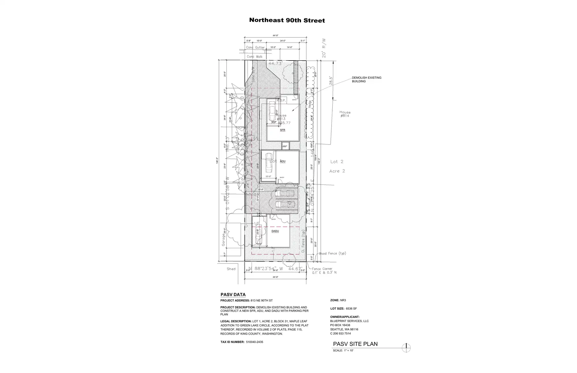 Site plan for 809 NE 90th St