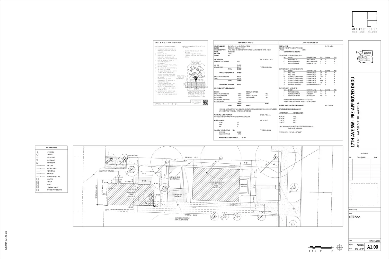Site plan for 8119 17th Ave SW
