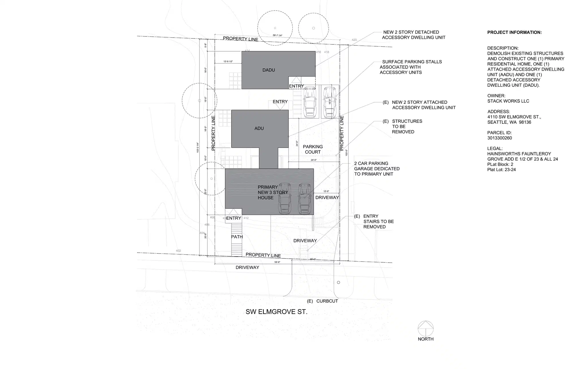 Site plan for 4114 SW Elmgrove St