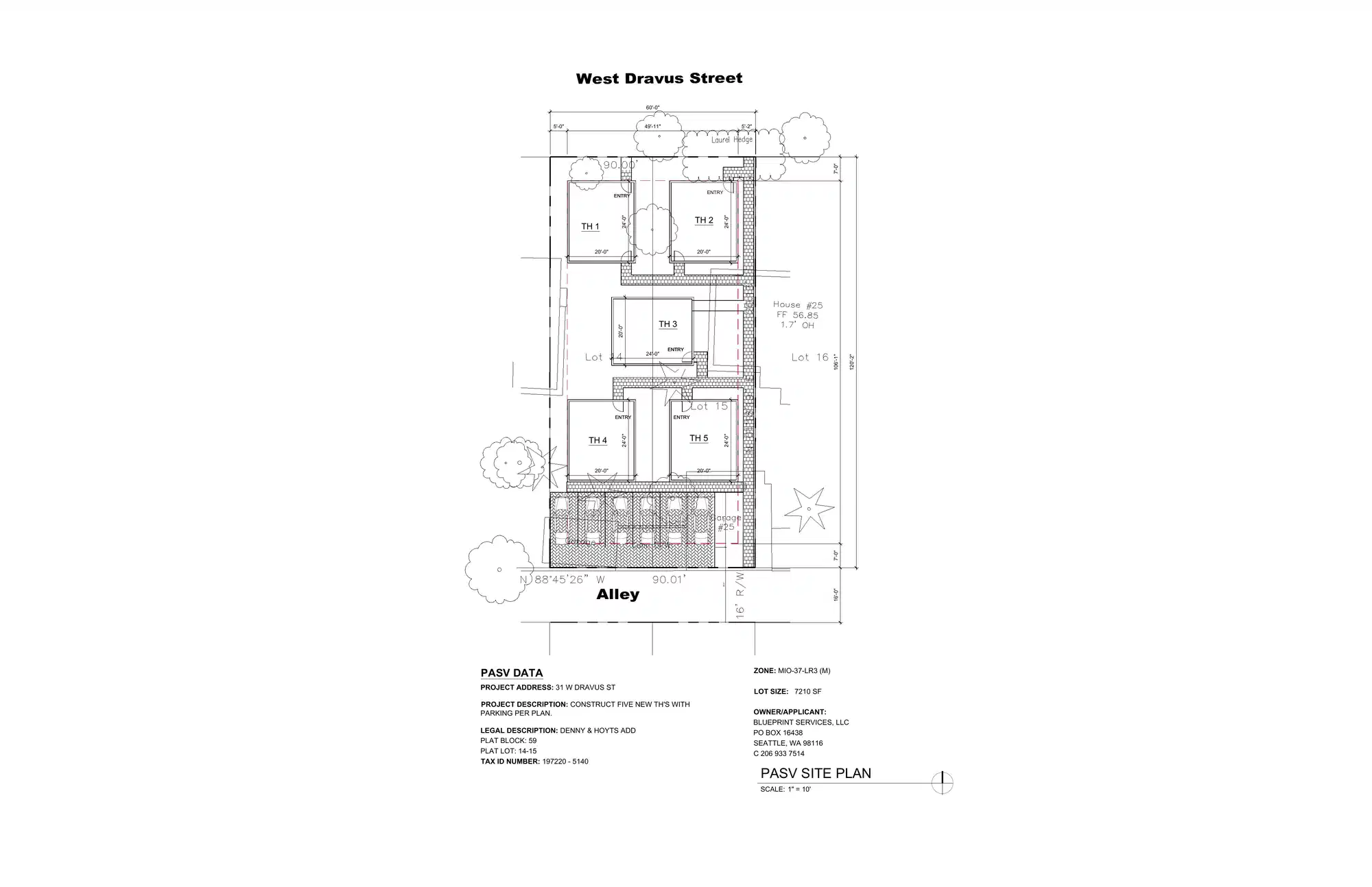 Site plan for 29 A W Dravus St