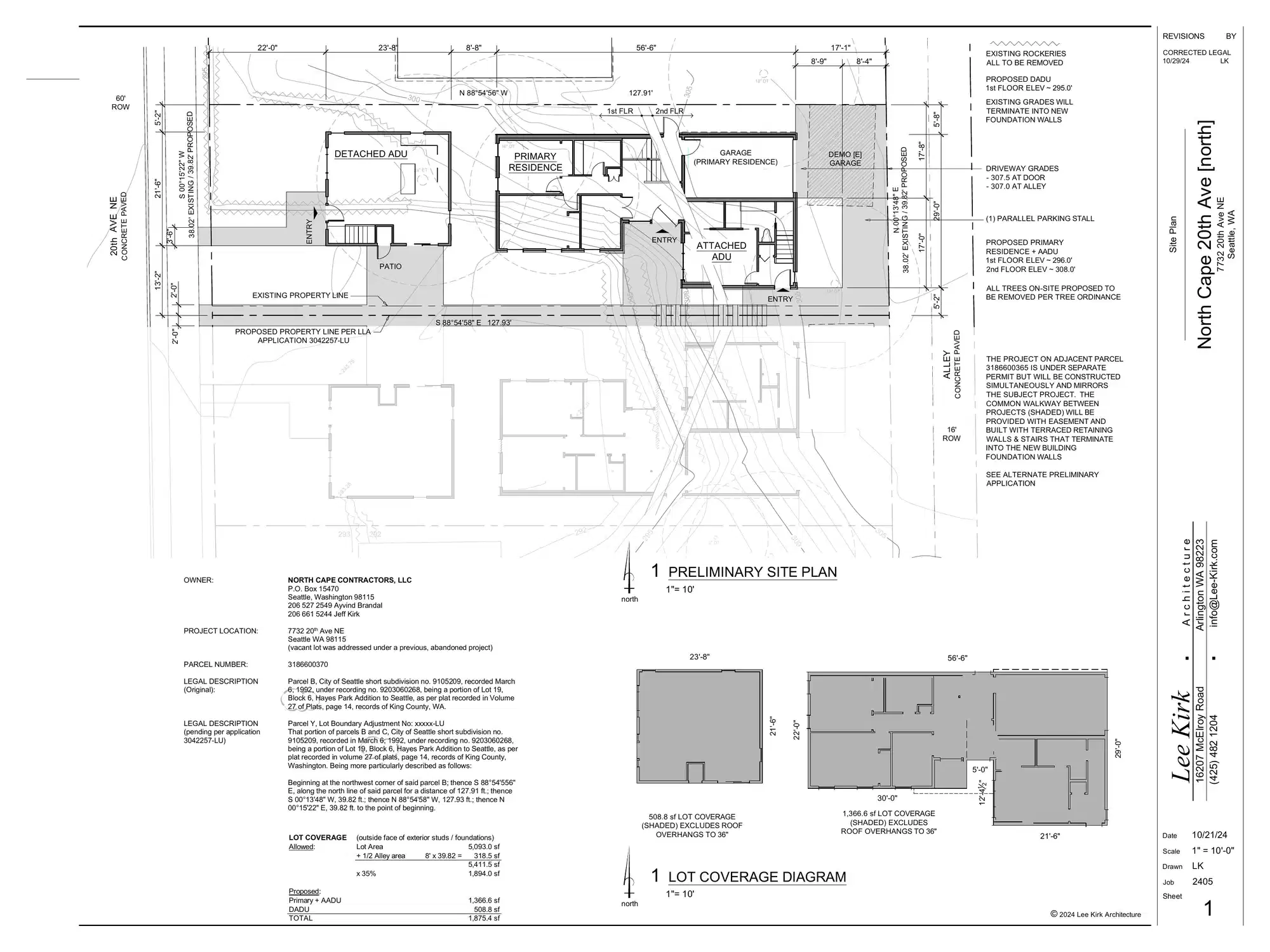 Site plan for 7734 20th Ave NE