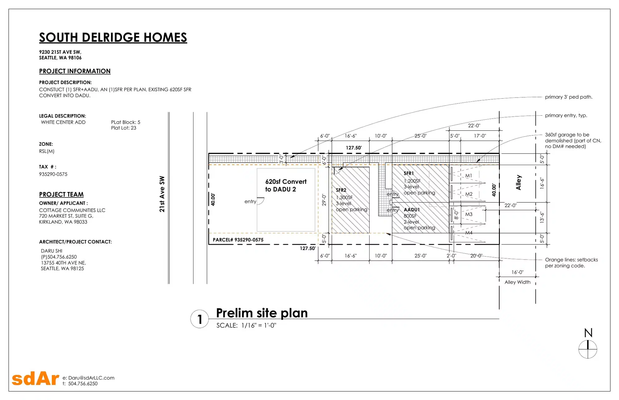 Site plan for 9230 C 21st Ave SW