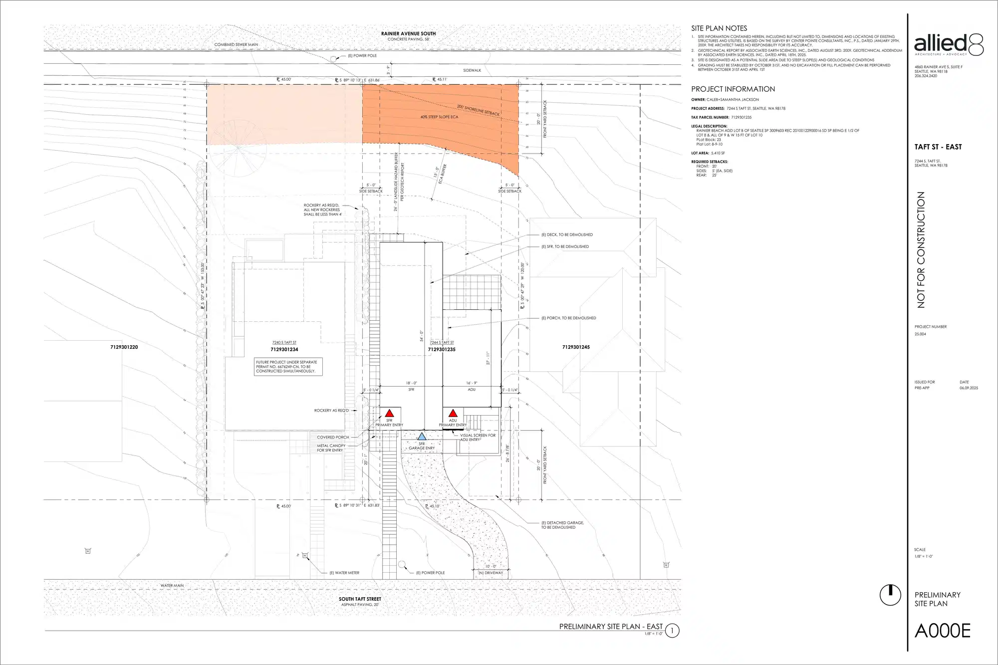 Site plan for 7244 S Taft St