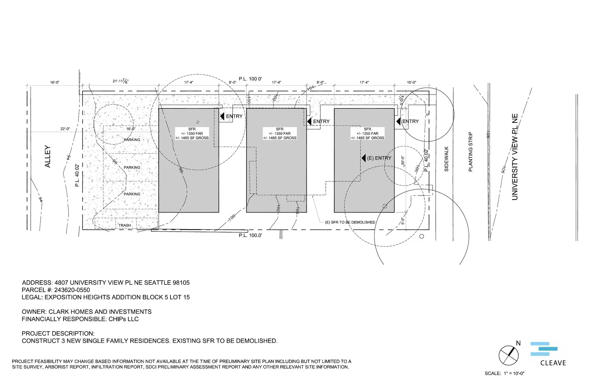 Site plan for 4807 University View Pl NE