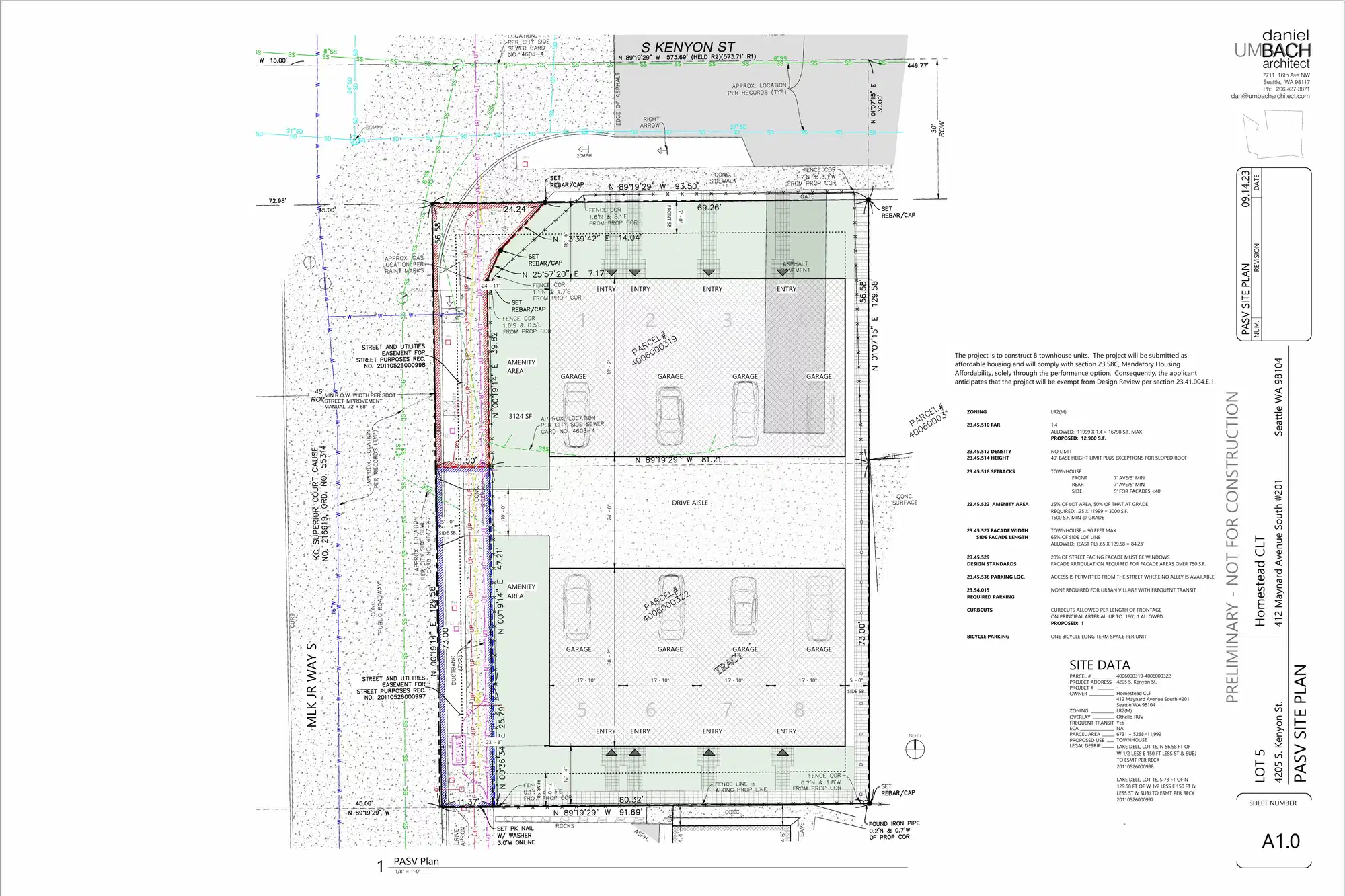 Site plan for 7908 M L King Jr Way S
