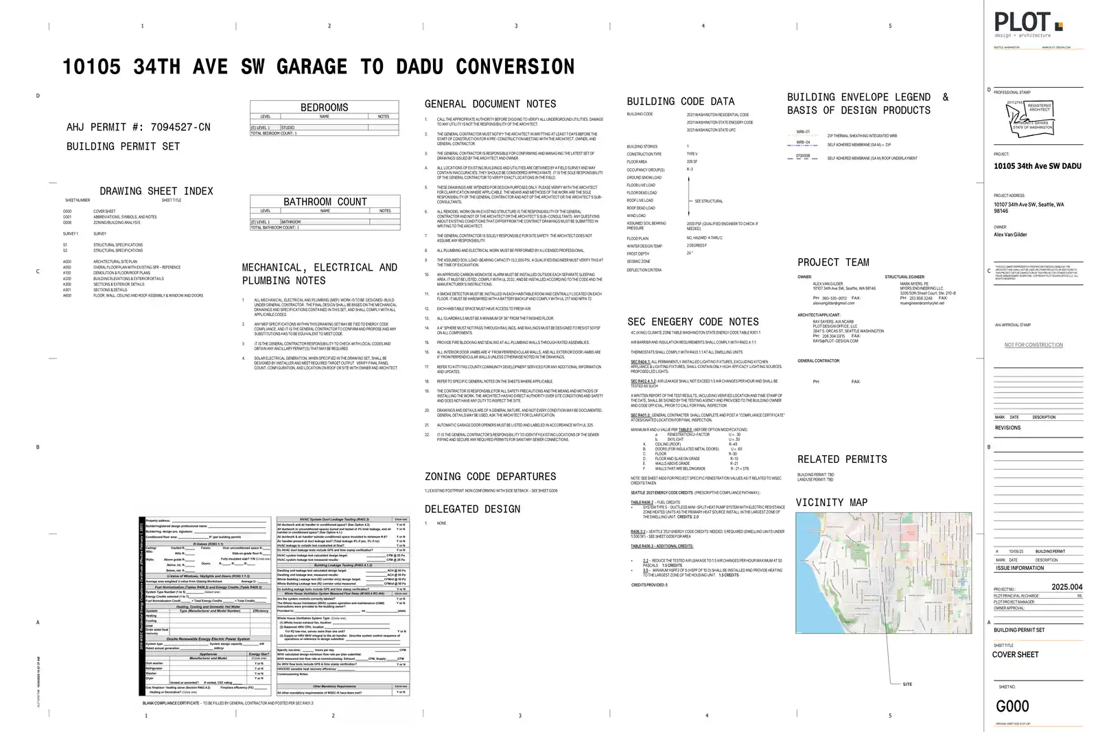 Site plan for 10105 34th Ave SW