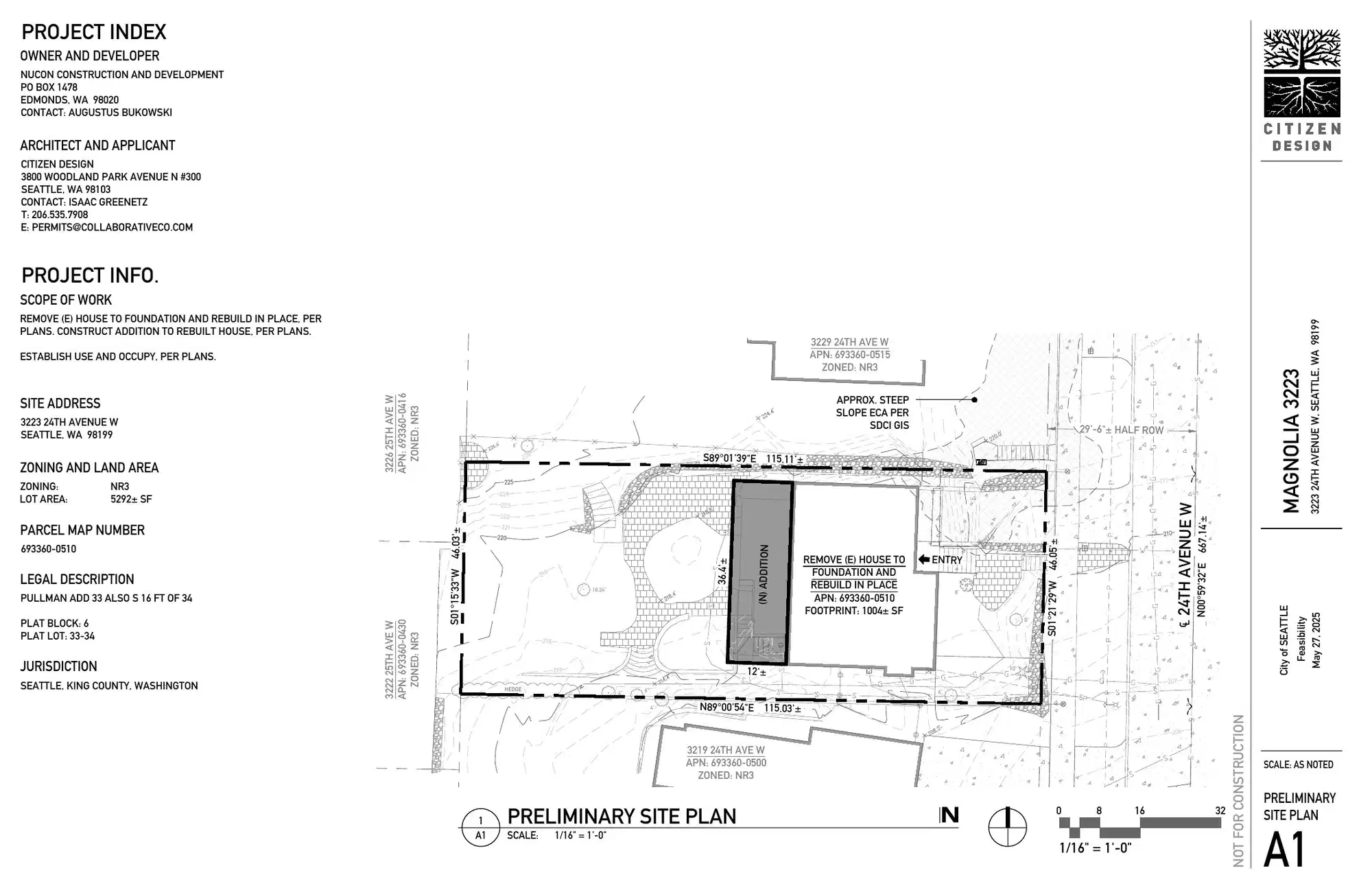 Site plan for 3223 24th Ave W