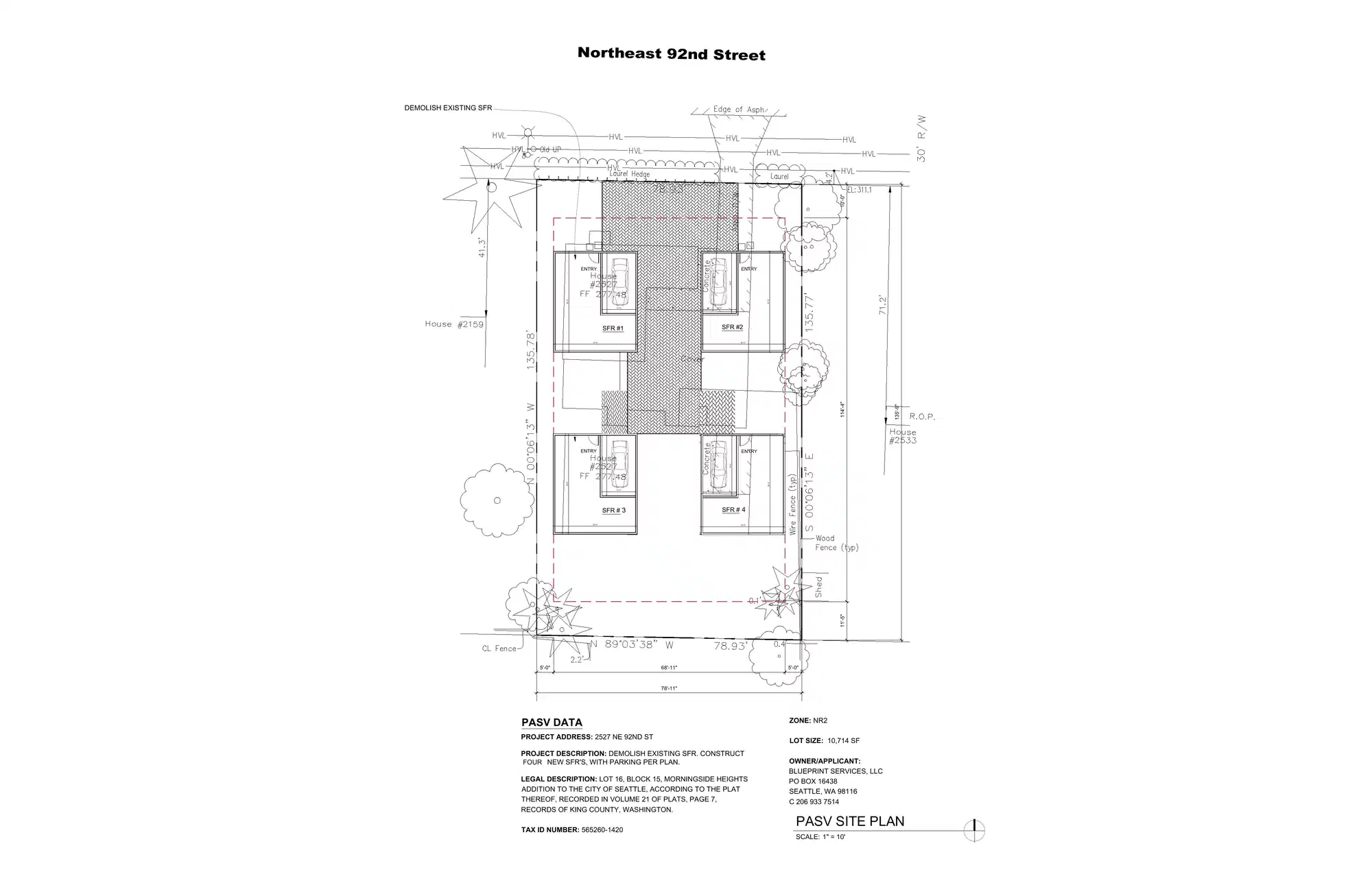 Site plan for 2525 NE 92nd St