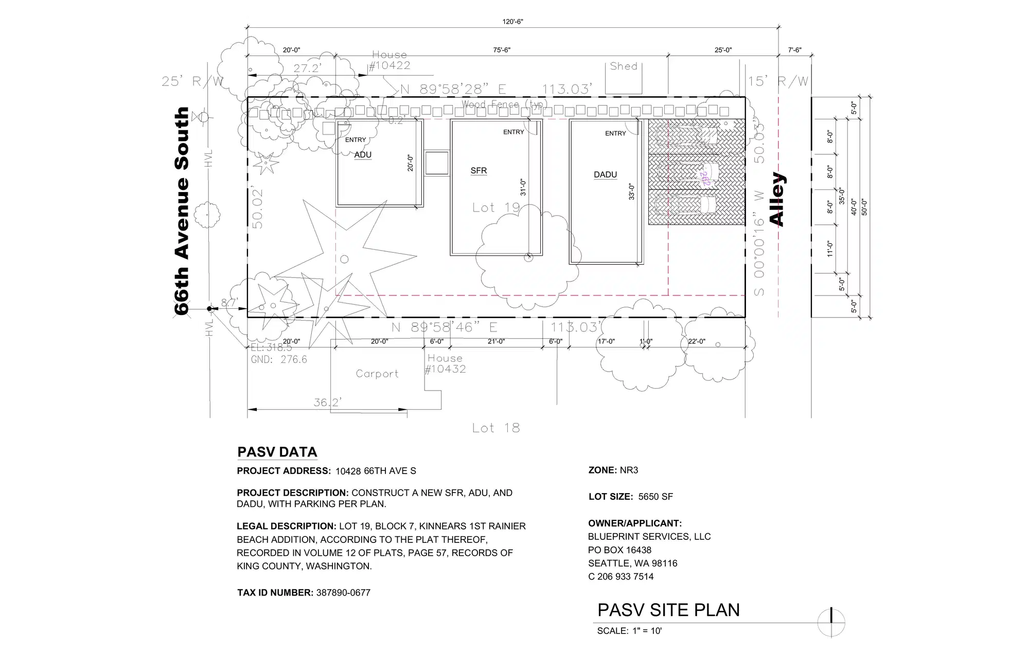Site plan for 10428 66th Ave S
