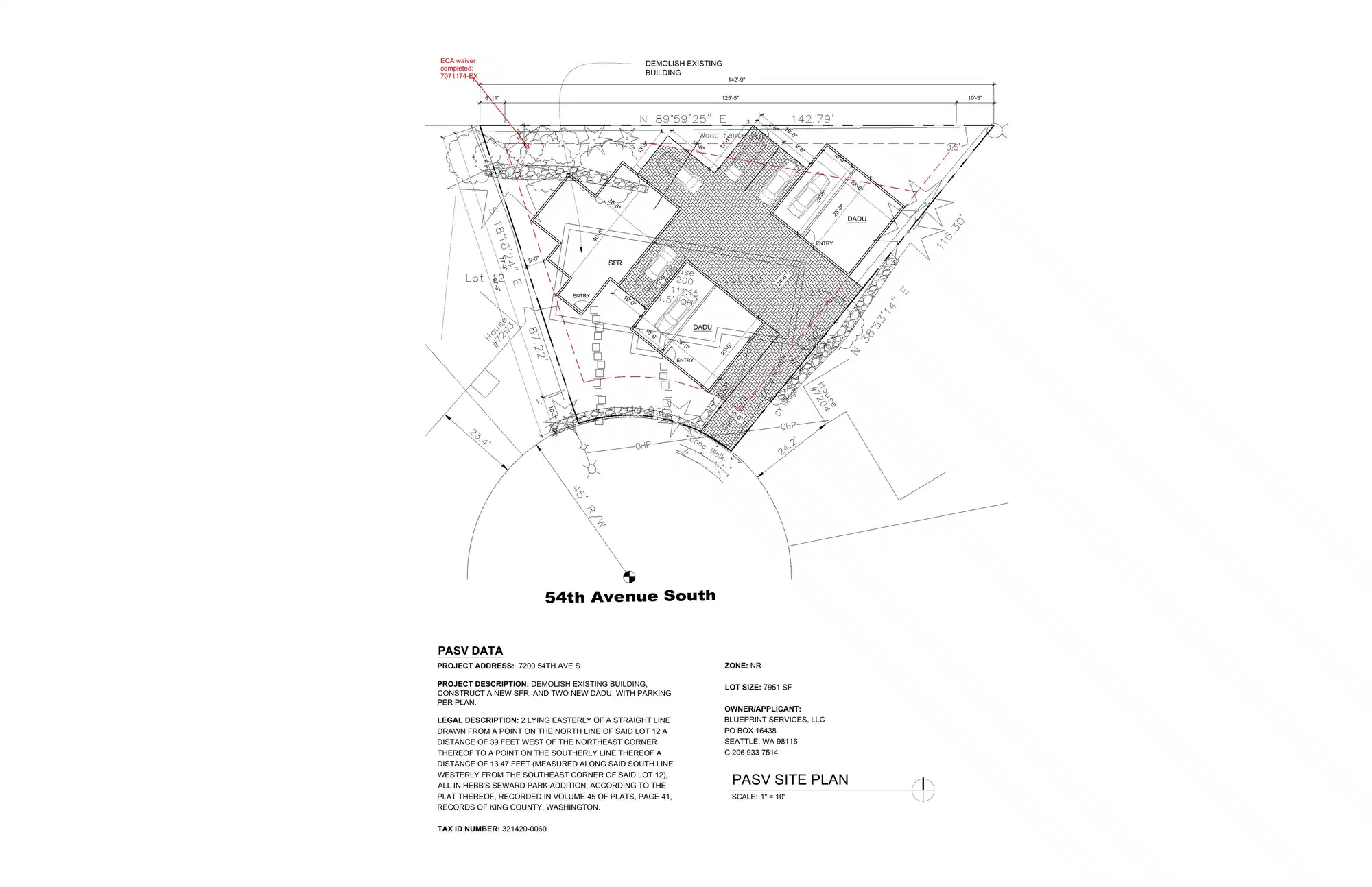Site plan for 7200 54th Ave S