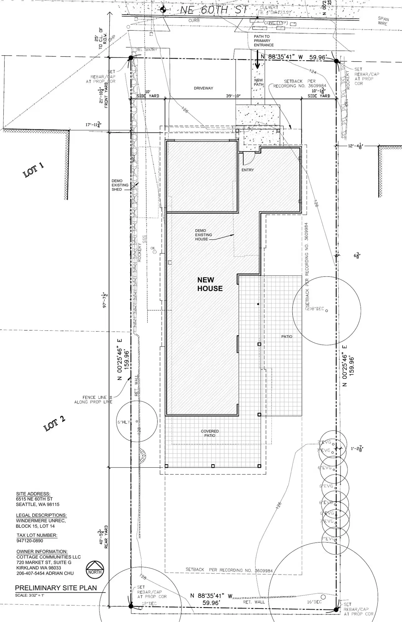 Site plan for 6515 NE 60th St