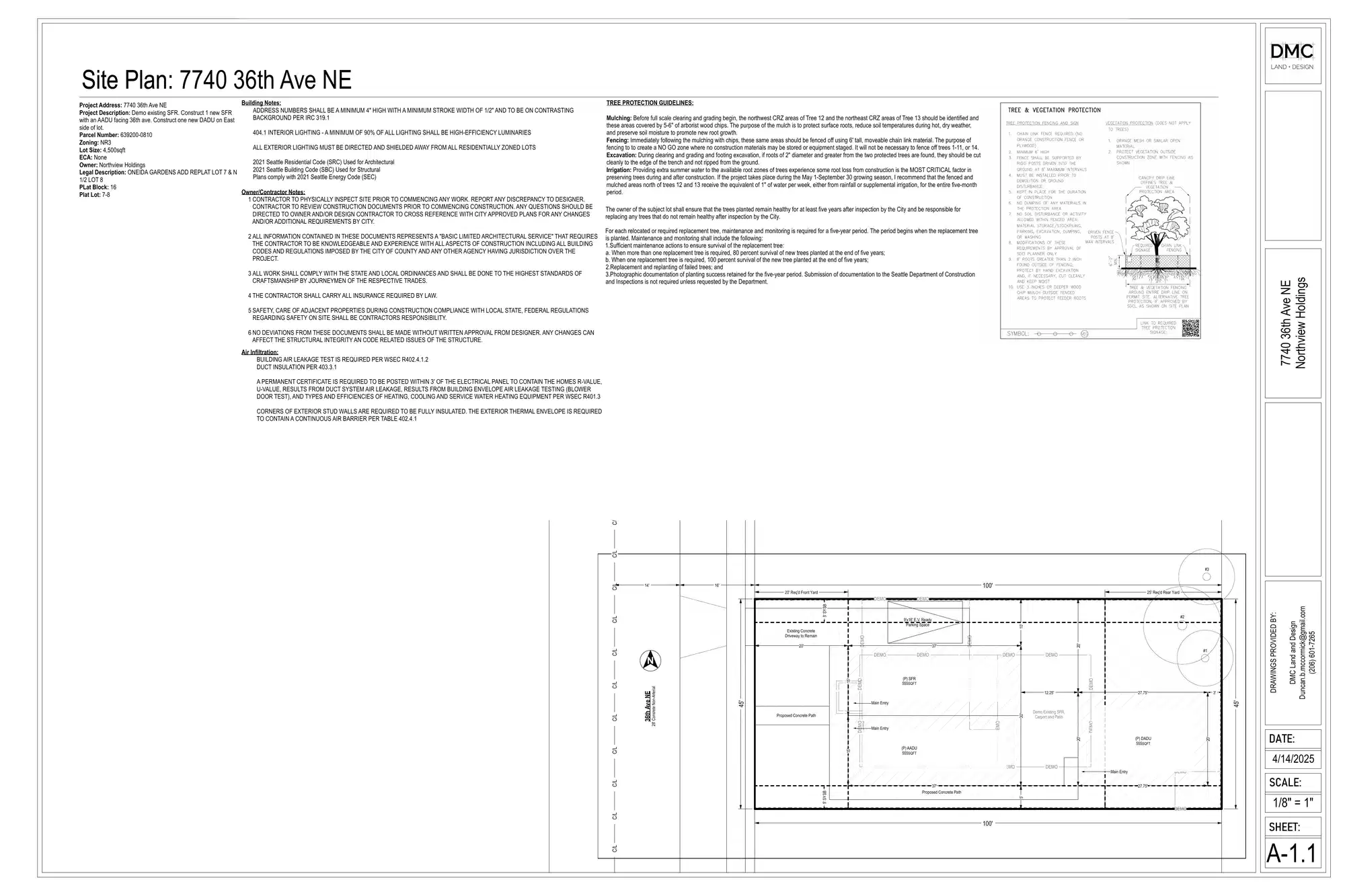 Site plan for 7736 36th Ave NE