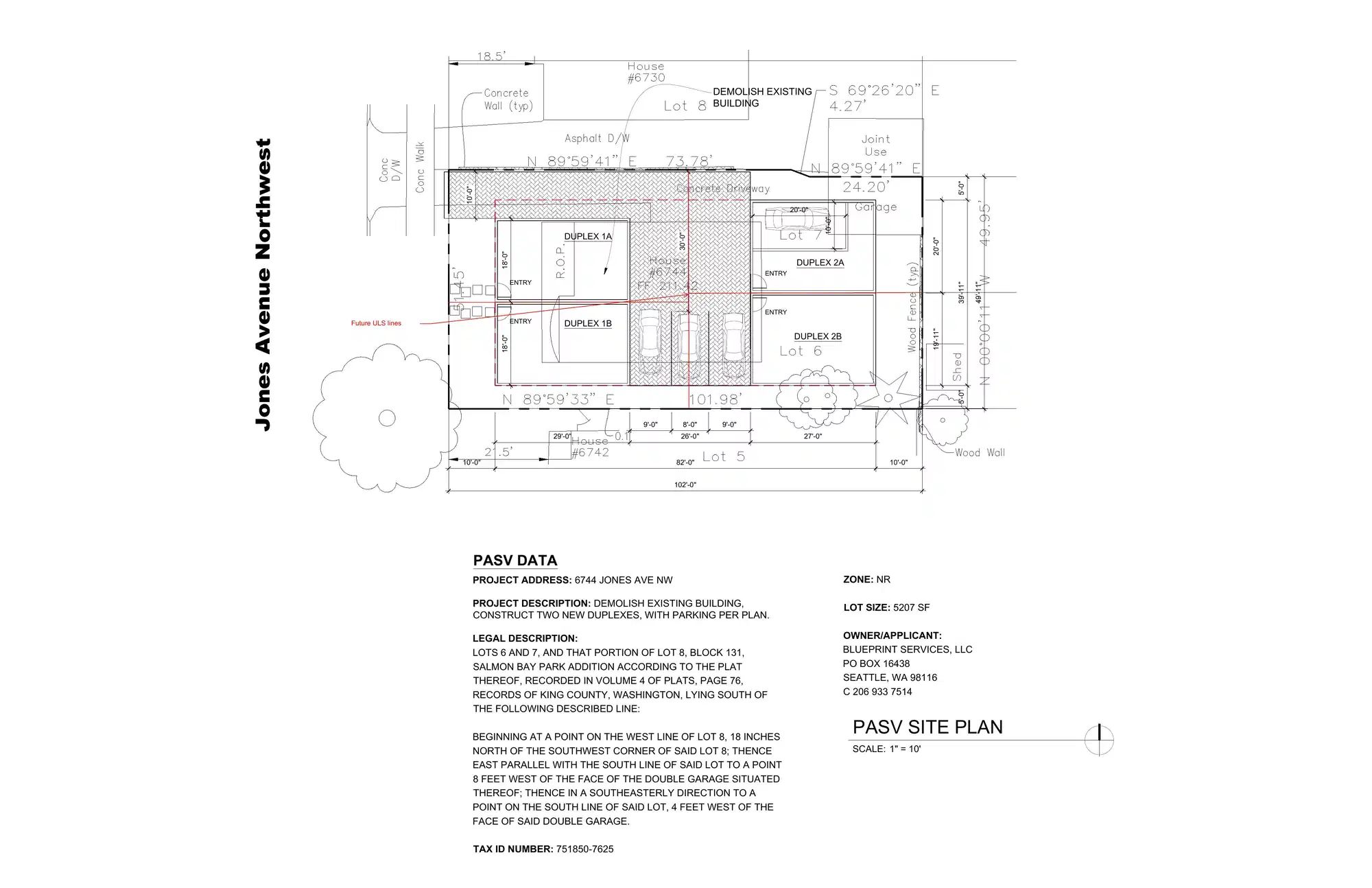 Site plan for 6746 Jones Ave NW