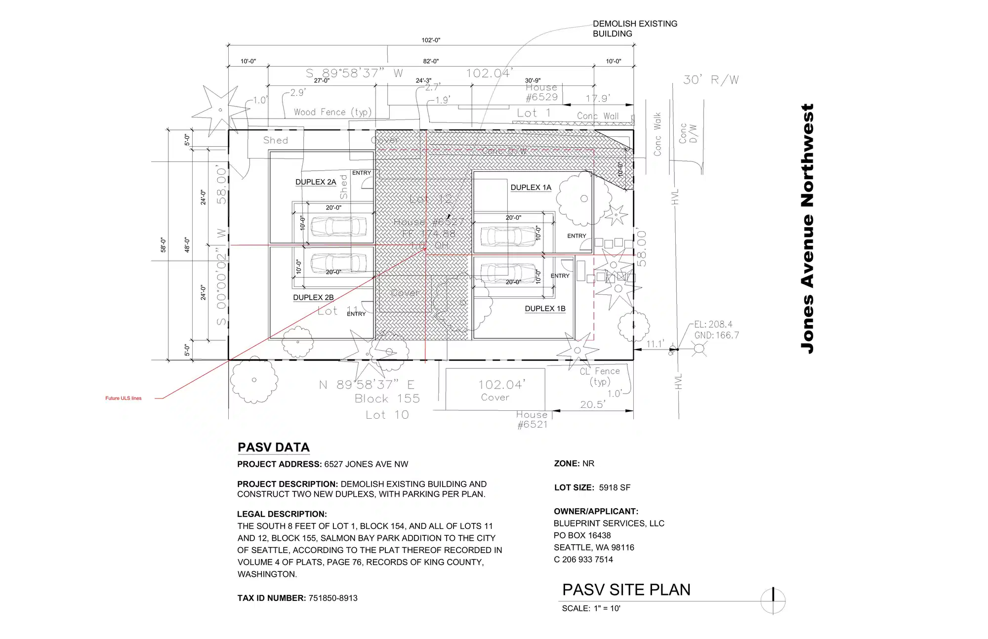 Site plan for 6527 Jones Ave NW