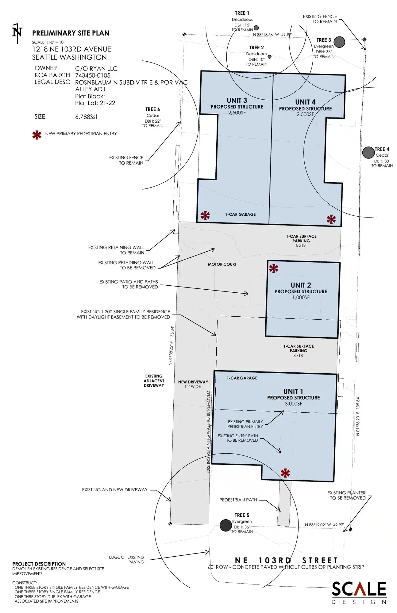 Site plan for 1216 NE 103rd St