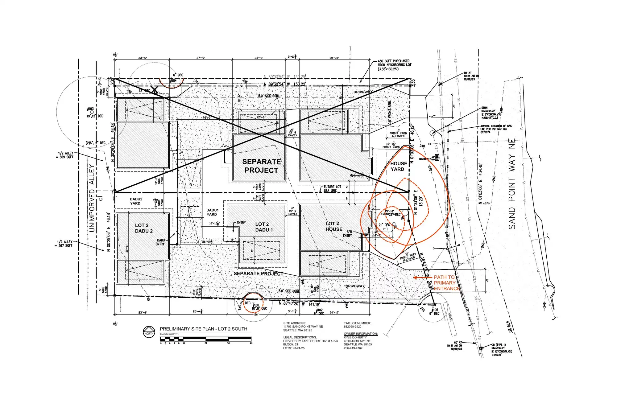 Site plan for 11703 Sand Point Way NE