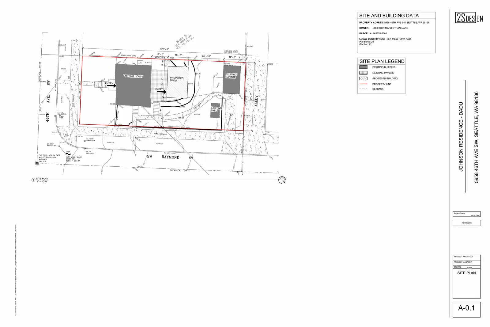 Site plan for 4520 SW Raymond St