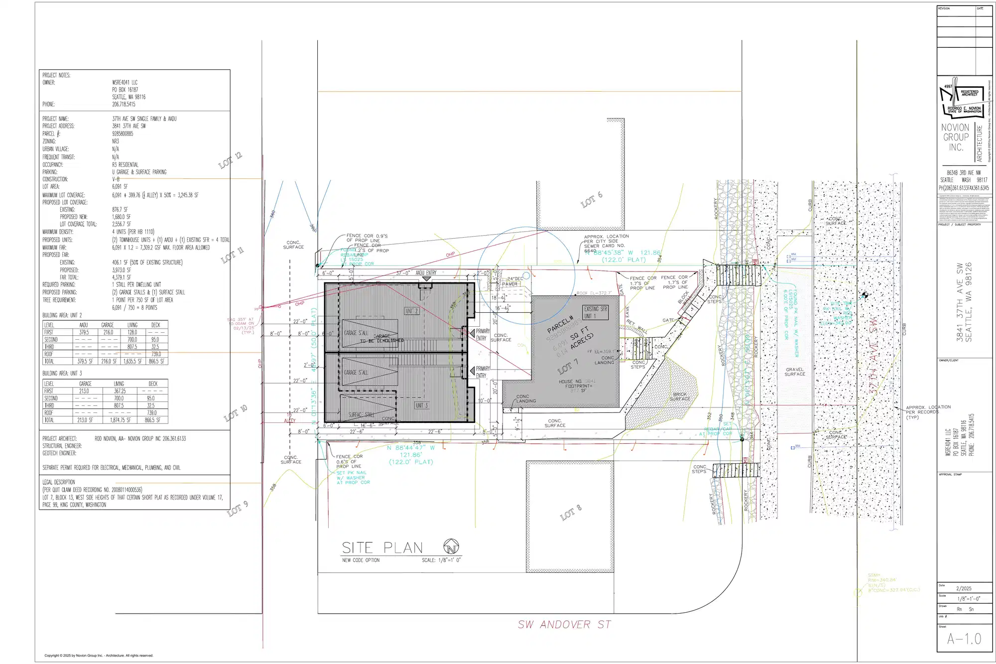 Site plan for 3837 37th Ave SW