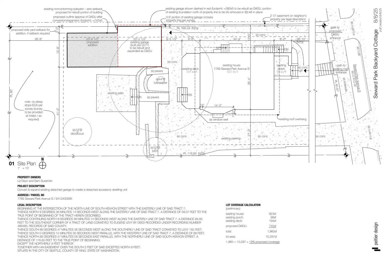 Site plan for 7767 Seward Park Ave S