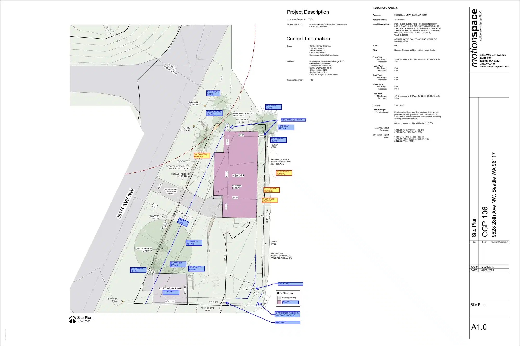 Site plan for 9528 28th Ave NW