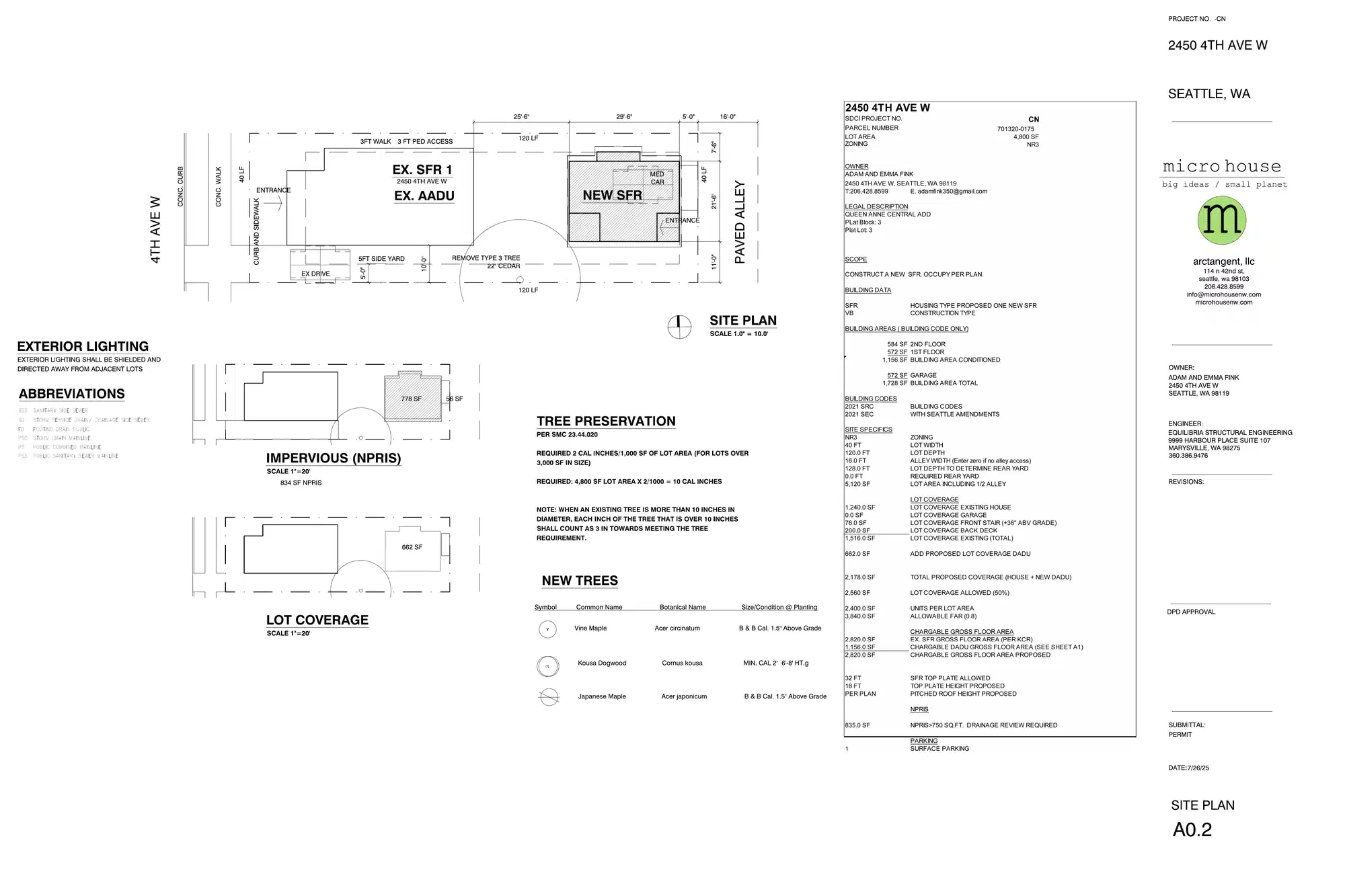Site plan for 2448 4th Ave W