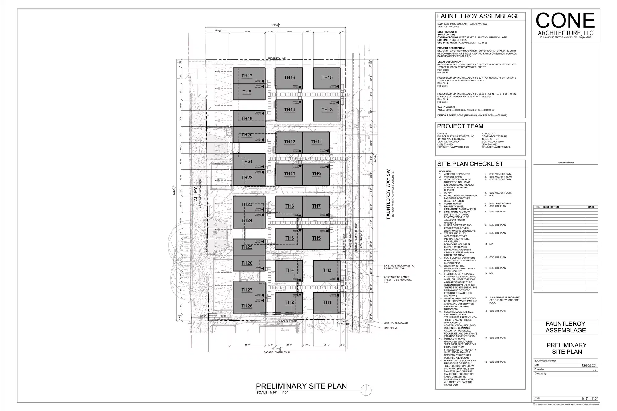 Site plan for 5045 A Fauntleroy Way SW
